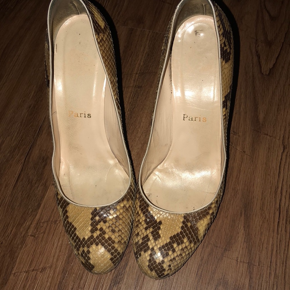 Authentic Christian Louboutin snake skin heels